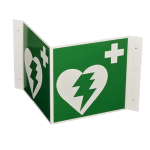 schild-winkel-1 AED Hinweisschild Winkel ca. 17,8 x 20,3 cm