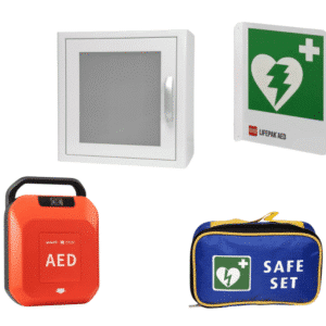 Primedic Indoor Bundle Indoor AED Bundle – PRIMEDIC HeartSave YA inkl. Wandschrank, Hinweisschild & ARKY Safe-Set
